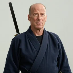 Bruce Willis as samurai , film still,