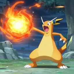 pyrobut pokemon shooting a fire ball