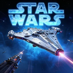 a  photo of the chrome  starship , star wars ,landing   in  epic space battle  ,blue haze, volume metric lighting, retracing, unreal, concept art cyperpunk video game poster design with intricate details :: magic the gathering, Battlestar Galactica, neon lighting, lens flare, rich vibrant colors, High contrast, blizzard concept artist, acrion, syd mead