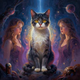 epic digital paint art of invisible schrodinger's cat by nicole colson and angela deane, stunning, wow, mysterious, gorgeous, epic, quantum superposition, artstation, cgsociety