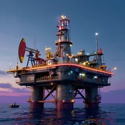 cyberpunk oil rig