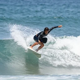 surfer surfing a wave of space
