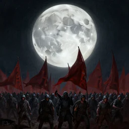beautiful as the moon, terrible as an army with banners. art by james c. christensen and marc simonetti