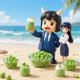 4 5 mm 1 9 9 7 cooking food photography of an corporate mascot at a beach summoning an anime demon mushy peas aspic girl, photography by tyler mitchell johfra bosschart