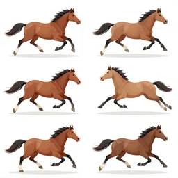 4 progressive frames of a horse running frame - by - frame from'learning to animate'