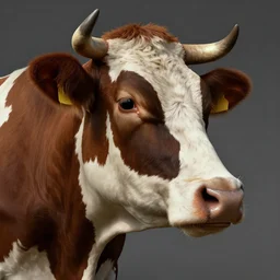 portrait of a man - faced cow, hyper detailed, 3 / 4 shot, digital art, trending in artstation, cinematic lighting, studio quality, smooth render, unreal engine 5 rendered, octane rendered, art style by klimt and nixeu and ian sprigger and wlop and krenz cushart