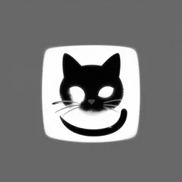 minimalist persian cat logotype, black and white