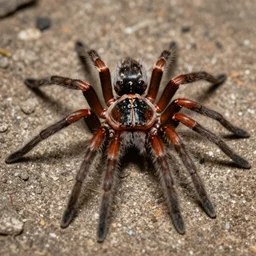 dumb old spider, tones of orange and black