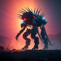 bristleback machine mecanical creature robot of horizon forbidden west horizon zero dawn radiating a glowing aura global illumination ray tracing hdr fanart arstation by ian pesty and alena aenami artworks in 4 k