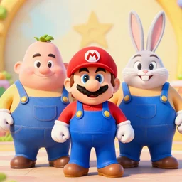 big chungus in real life dressed like mario, super mario, big chungus, fat bugs bunny, high resolution photo