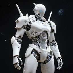 3 d octane render, ultra photorealistic, 8 k hyper detailed image unreal engine, beautiful space star planet, of a robot samourai cyberpunk, organic ceramic white on the art contemporary art by alphosne mucha adolf hiremy hirschl