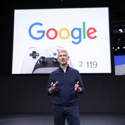 google ceo announcing their new console at 2 0 1 9 e 3