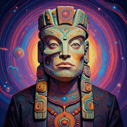 a surreal portrait of elon musk as a psychedelic neural tiki reptile stone god figure by naoto hattori, android jones, and chris dyer, deep bold colors, galactic dmt entity, depth of field, intricate beautiful painting, billions of details, octane render, portal, 8 k, detailed vector, trending on artstation, cgisociety wow!!!!!