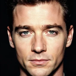 a photo by bruce gilden of rick astley, leica s, flash, high contrast, fuji 8 0 0 film, intricate, closeup of face, beautiful