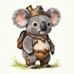 drawing of steampunk koala