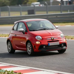 a 1 9 6 8 abarth 5 9 5 ss driving on a race track