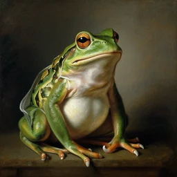 portrait rococo painting of frog thief by monet