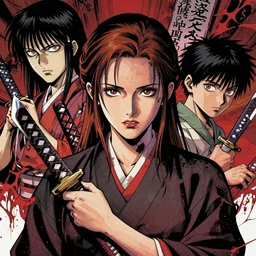 a comic book style japanese horror poster of Emma Watson by dan mumford, yusuke murata and junji ito, blood lines, yokai, shinigami, eyes, shurikens, kanji, synthwave, 8k, unreal engine, trending on artstation, pixiv, intricate details, volumetric lighting