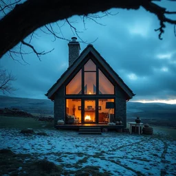 cozy hygge house in scottish countryside by john howe and greg rutkowski