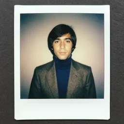 - A polaroid of a man wearing a blazer and turtleneck, 1972