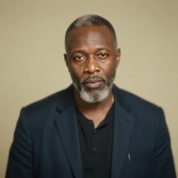 photoshoot of a nigerian howard stern, 5 0 mm, soft focus