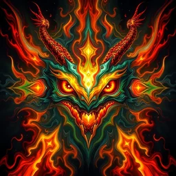 cute hellfire demons forms by yvonne mcgillivray by mandy jurgens by michael divine, powerful eyes glowing highly detailed painting, spiritual abstract forms, symmetrical, trending on art station, abstract emotional, very beautiful, fantasy digital art, highly detailed patterned visionary art, magic symbols, by michael divine, cosmic nebula