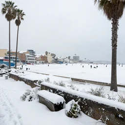 venice beach in the snow, photograph,