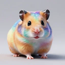 a rainbow crystal hamster, 8 k, hd, high render