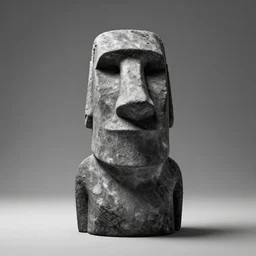 Gigachad as an Easter Island head, trending on artstation, unreal engine, artstationHQ, black and white, studio lighting, studio photo