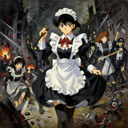 baroque oil painting of key visual concept art of anime maid terrorist attack bombing 1 9 6 0 s, public terror, brutalist, dark fantasy, rule of thirds golden ratio, fake detail, trending pixiv fanbox, acrylic palette knife, style of makoto shinkai studio ghibli genshin impact james gilleard greg rutkowski chiho aoshima