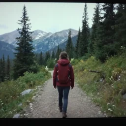 A screen capture of found footage video left behind by a missing hiker in 198