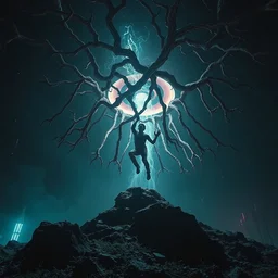 stranger things vecna, the upsidedown, lovecraftian, post apocalyptic, horror, realistic, ultra realistic, high resolution, intense detail, nuclear fallout, dead fighting the living, cinematic