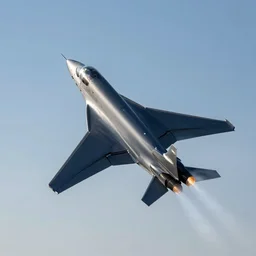 jet flying in the sky with exhaust visible, cinematic, beautiful, detailed, realistic