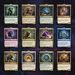 A modular GUI   elements  to create your own custom cards by Magic gathering, Artifact, hearthstone, tabletop, icons, status icons, card, GUI, TCG, pinterest
