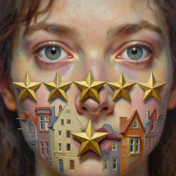 Intricate five star Town of Salem by monet, oil on canvas, HDR, high detail, Photo realistic, hyperrealism,matte finish, high contrast, 3d depth, masterpiece, vivid and vibrant colors, enhanced light effect, enhanced eye detail,artstationhd