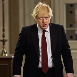 boris johnson as chris farley in the movie tommy boy, cinematic movie still