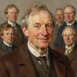 photo of charles e. burchfield with simple smile paint detailed digital artstation, portrait hd 4 k, y greg rutkowski and gaston bussiere and craig mullins and j. c. leyendecker, hd
