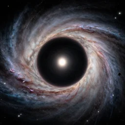 a supermassive black hole with a bright accretion disk, beautiful, painterly, Greg Rutkowski, intricate, Edgar Maxence and Ross Tran, wondrous, religious, space, transcendent