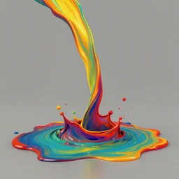 digital illustration of an oil slick colored paint pour, hd wallpaper, 4 k