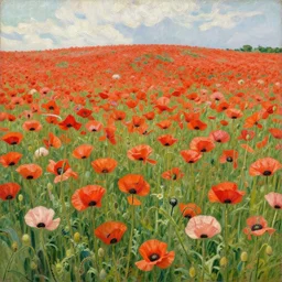 nun at poppy field by beksinski van gog