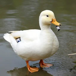 a retarded duck with a whistle in its mouth