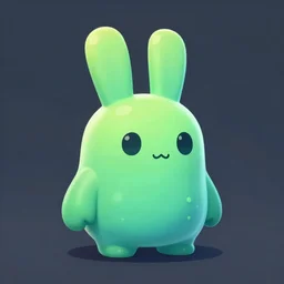 video game enemy concept of a slime monster in the shape of a rabbit