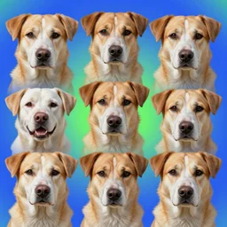 2015 DeepDream generation, dog faces, psychedelic, Google DeepDream