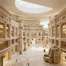 a mall in the style of ancient imperial rome cities, art by greg rutkowski and artgerma, stunning concept art, interior design architecture