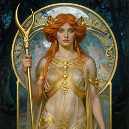 Ana de armas as Artemis the Greek goddess of the hunt, a beautiful art nouveau portrait by Gil elvgren, Moonlit forest environment, centered composition, defined features, golden ratio, golden jewelry, sheer, unarmed