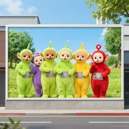 an advertisement for chuncheon with teletubbies by carl spitzweg