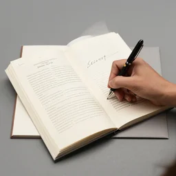 secret writing in an exhibition book publication