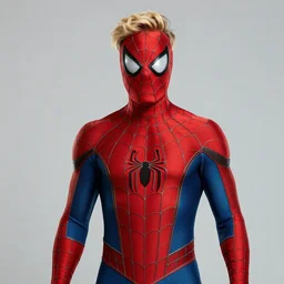 spiderman with blond hair posing