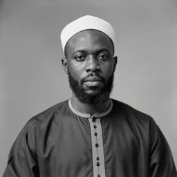 high quality portrait of a west african imam, daguerreotype, 1 8 9 0.