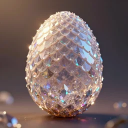 , a beautiful distinct mystical creature egg covered with electroplated glossy scales, in the magic, translucent, magic light dust, crystalized., crystalized. symmetrical. game asset, octane render, depth of field, artstation, by greg rutkowski, beeple, in dark, warm toplight 8 k